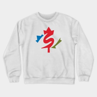 Maple leaf and caring hand Gesture around a letter S Crewneck Sweatshirt